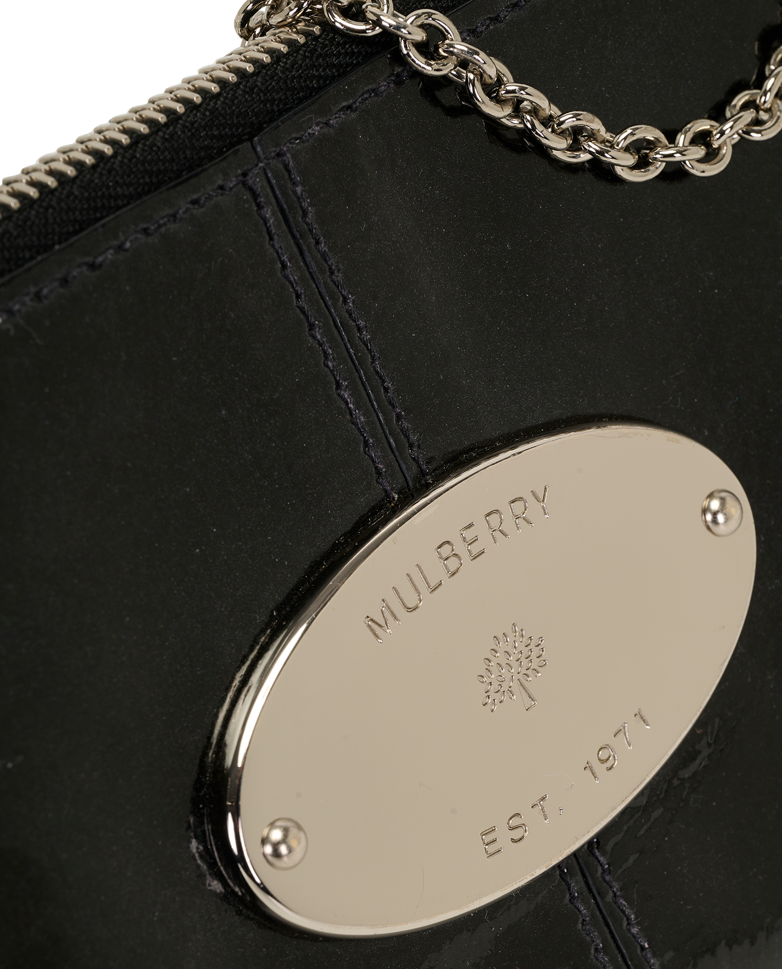 Charlie Pochette, &pound;95, Handbags, Black, Patent Leather, Other view